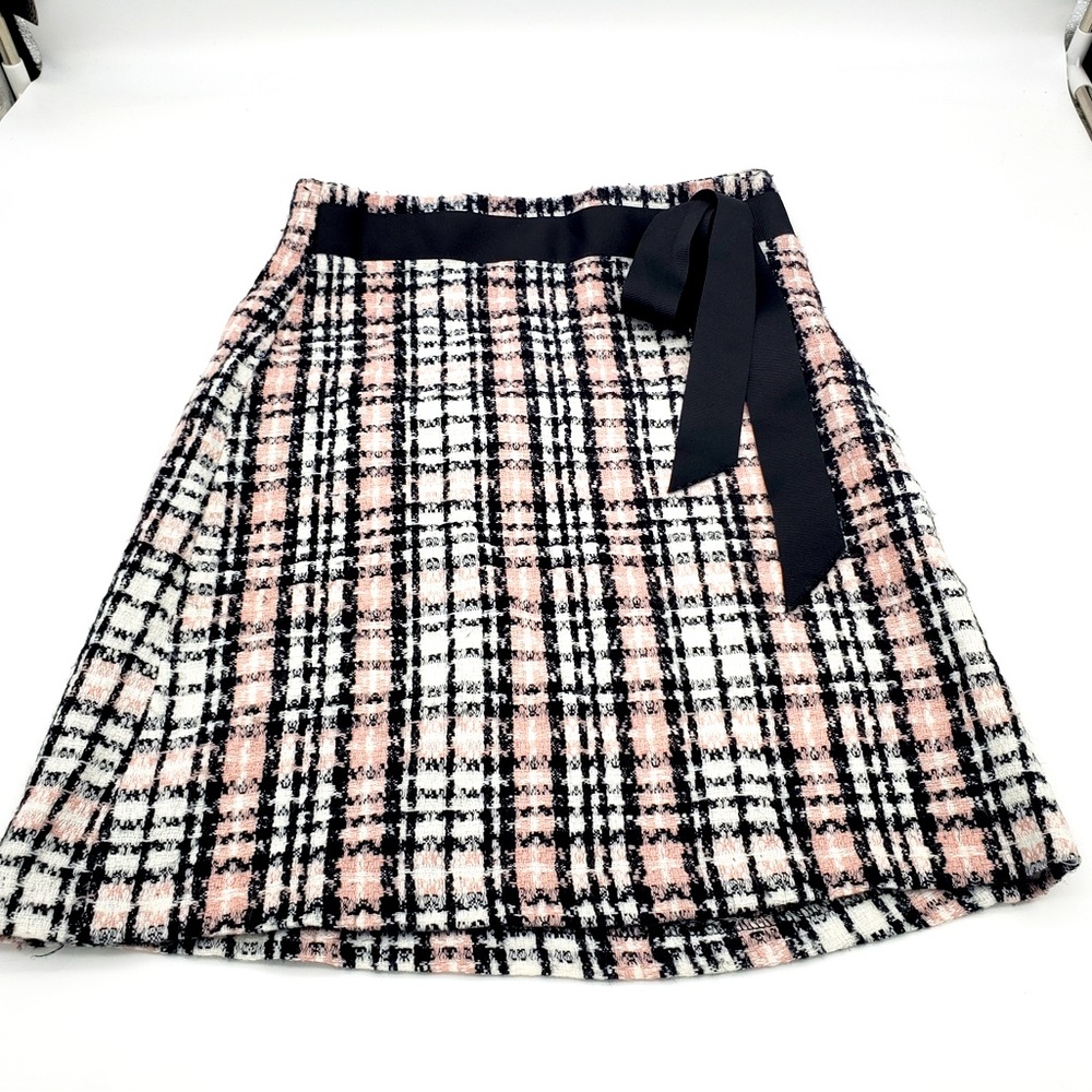 Geri C New York Skirt With Ribbon Bow Detail Size Small Plaid